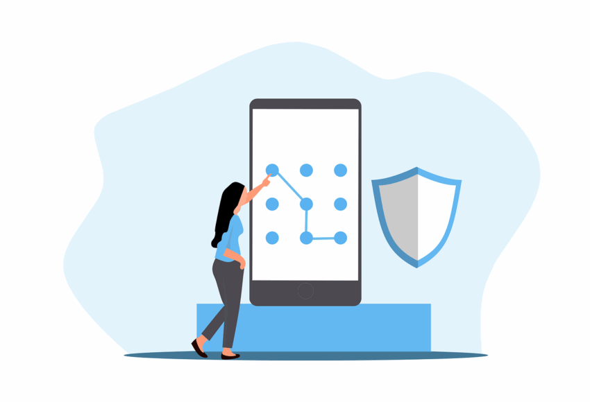 Free security pattern lock vector